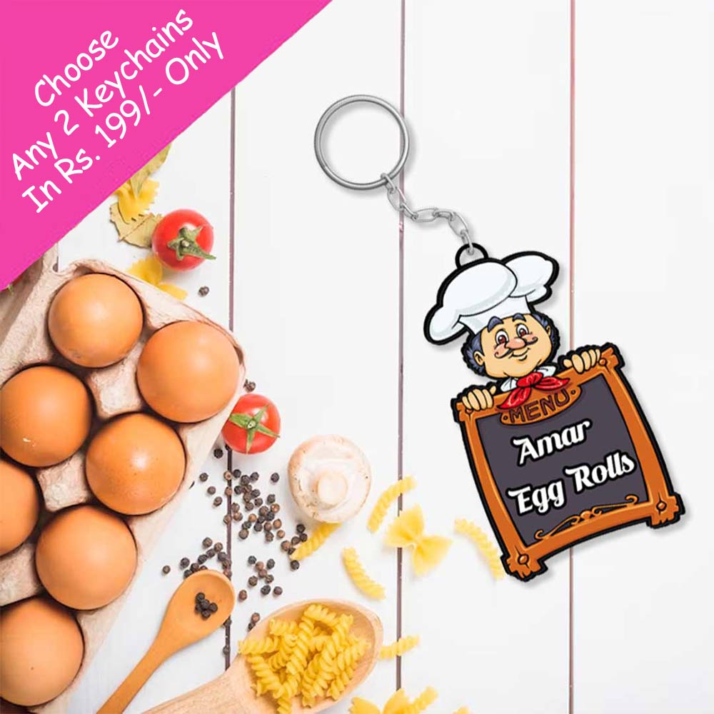 Chef Keychain With Name - love craft gift