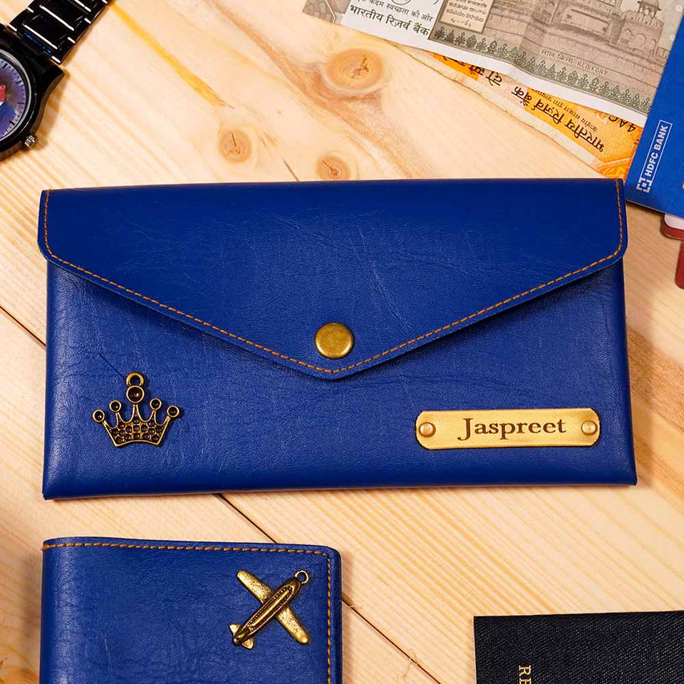 Personalized Passport Cover & Ladies Clutch Combo