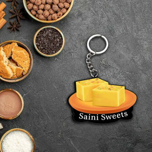 Customized Indian Sweets Keychain Or Keyring With Name