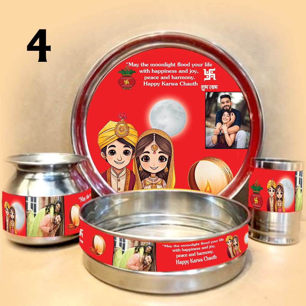 Customized Karwa Chauth Pooja Thali Set | Love Craft Gifts