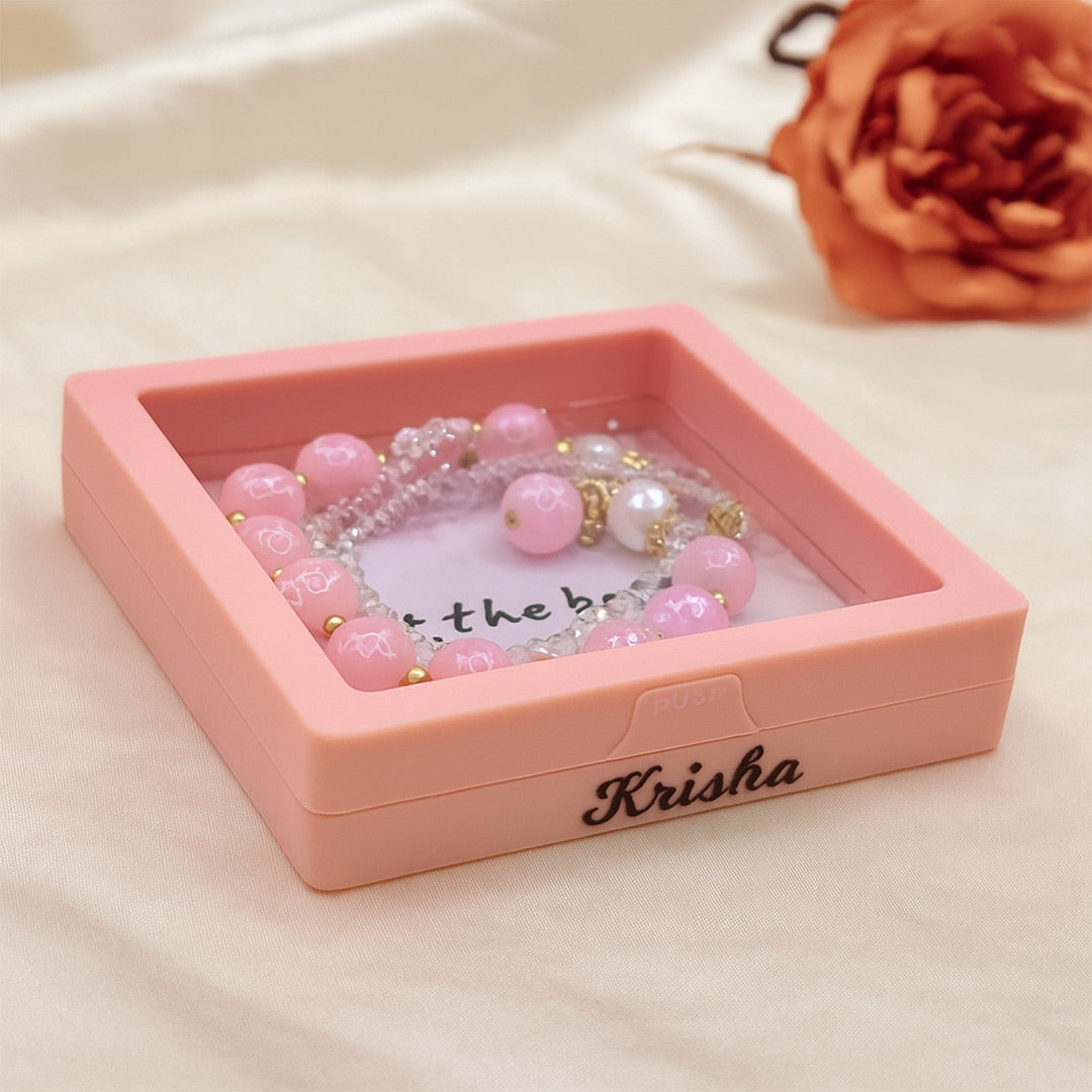 Pinkish Bead Bracelet Gift Box