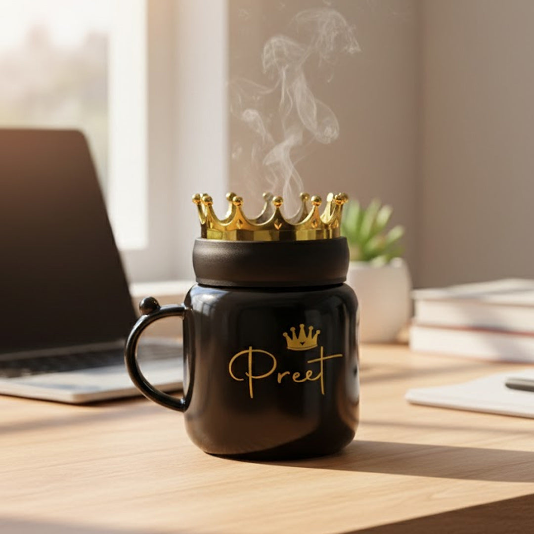 Personalized King Crown Ceramic Mug with Name