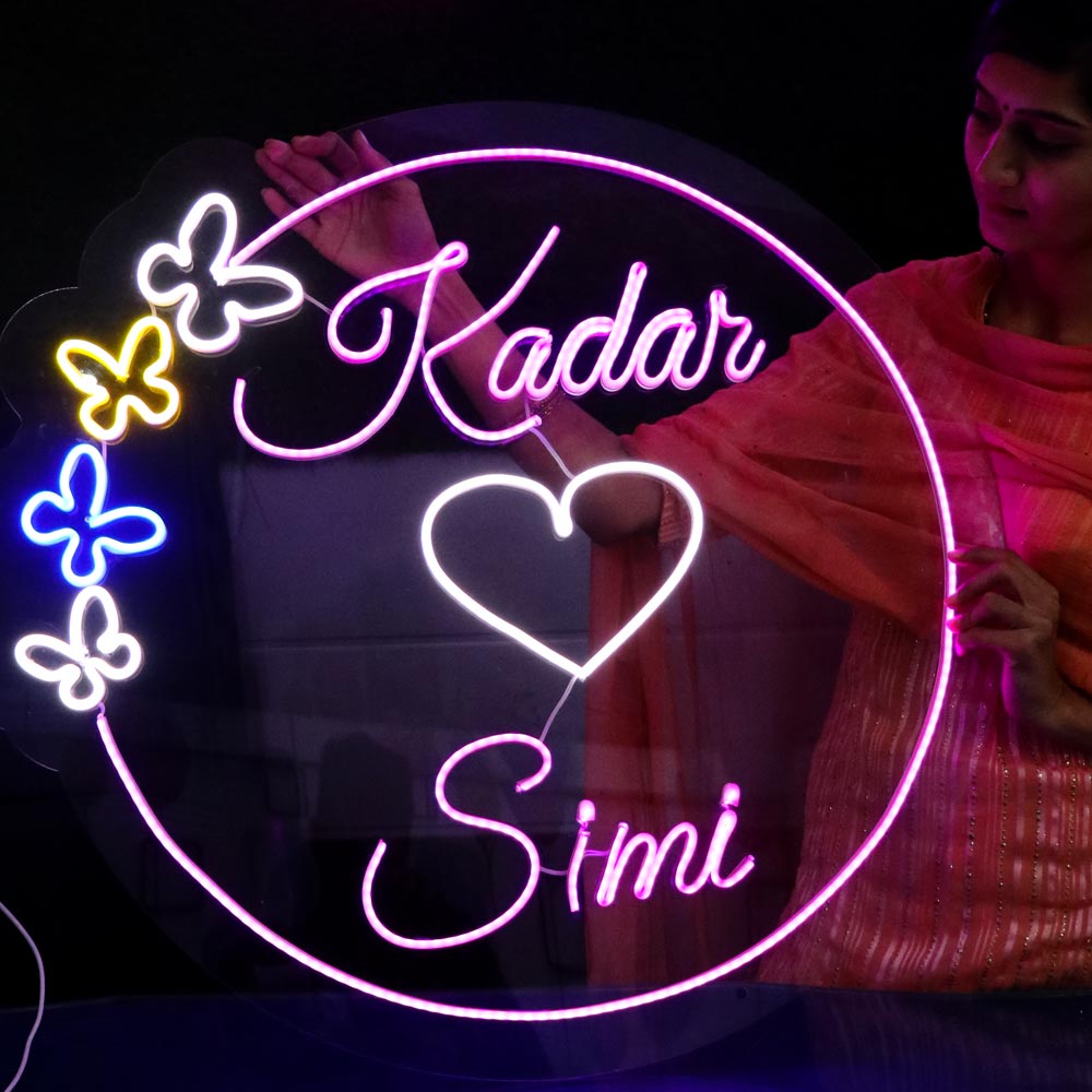 Customized Neon Name Light Frames For Couples