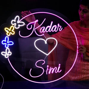 Customized Neon Name Light Frames For Couples