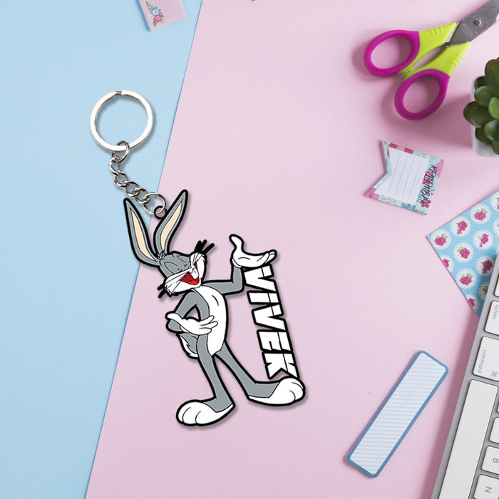 Looney Tunes Cartoons Characters Keychain With Name | Love Craft Gifts