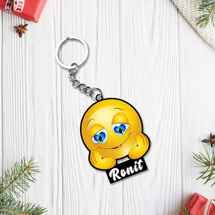 Emoji Keychain With Name: Emoji Keyring | Love Craft Gifts