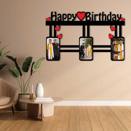 Happy Birthday Frame - Best Frame With Pen & Keychain - 8 x12 Inch | Love Craft Gifts