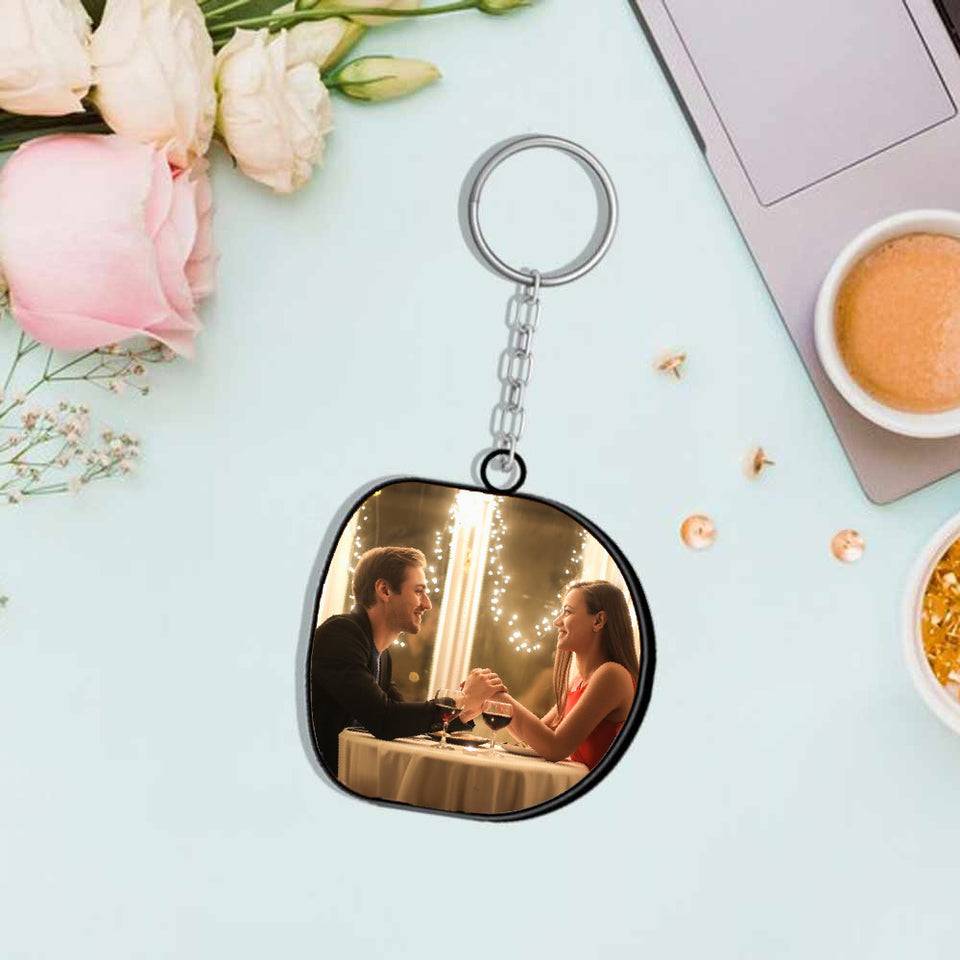 Moon Shape Anniversary Photo Frame, Pen & Keychain Gift Combo | Love Craft Gifts