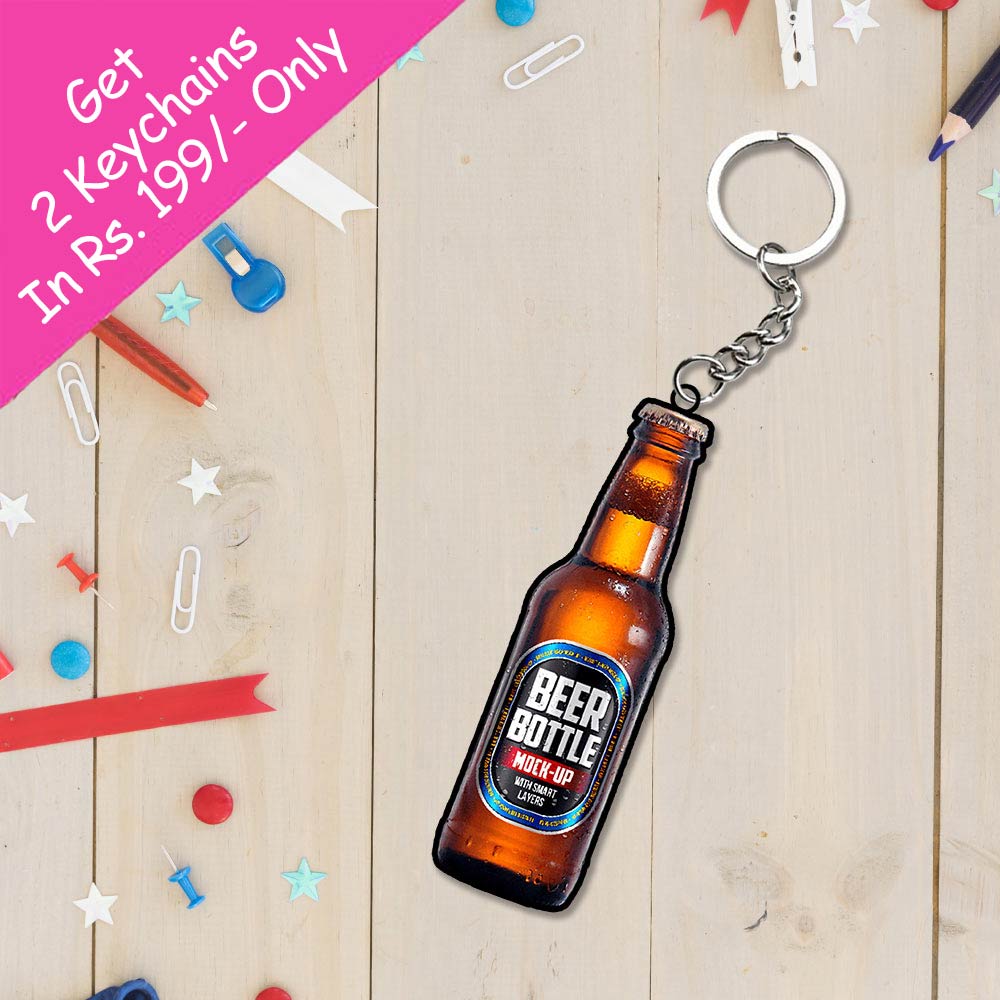 Beer And Alcohol Bottle Keychain | Wine Keyrings | Love Craft Gifts