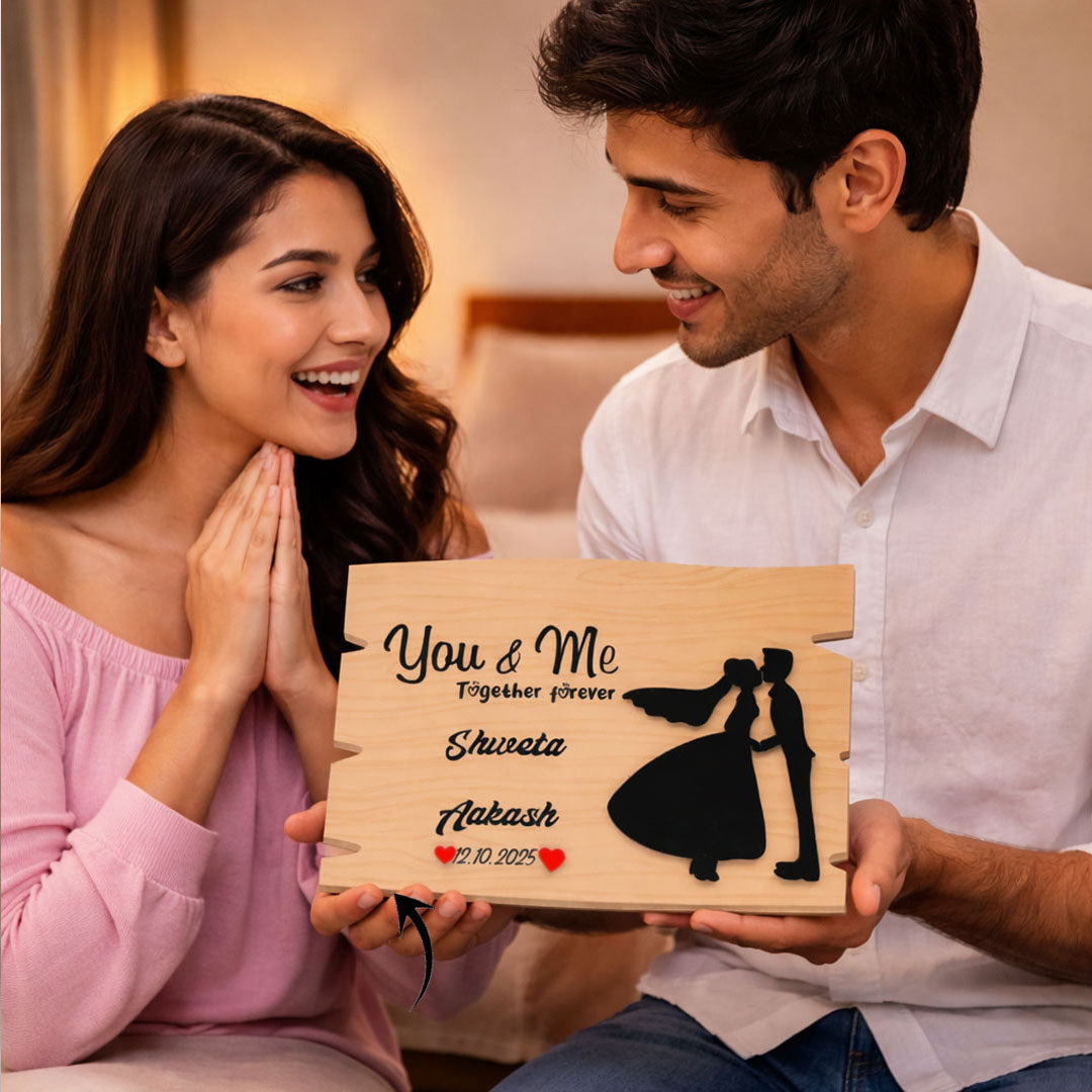 Personalized Wooden Couple Plaque – 6x8"