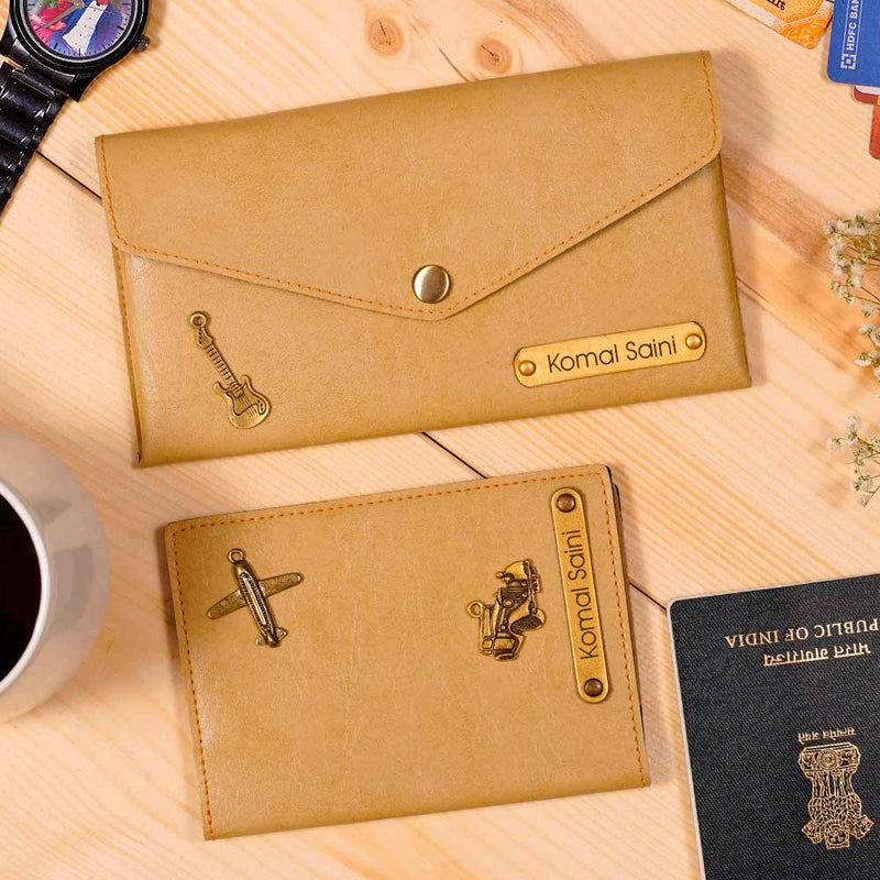 Personalized Passport Cover & Ladies Clutch Combo