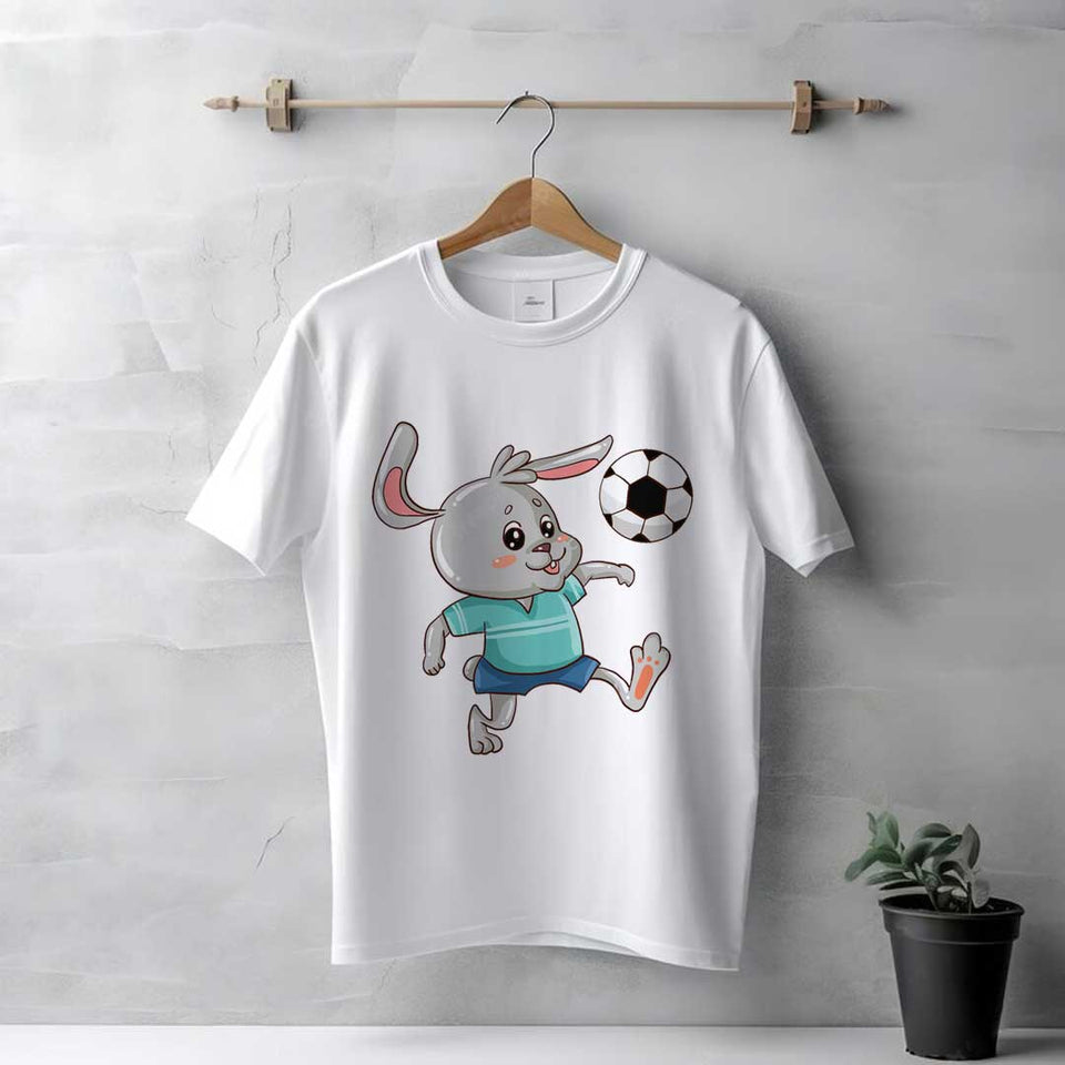 Men's White Cute Rabbit T-Shirt | Love Craft Gifts