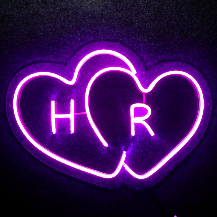 Customized Heart Neon Name Light Frames