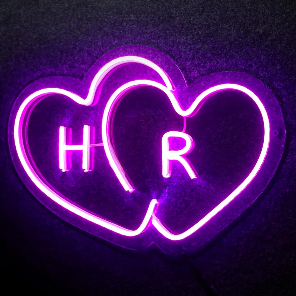 Customized Heart Neon Name Light Frames