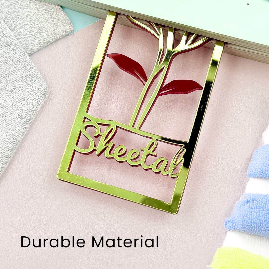 Personalized 5 pcs Flower Golden Acrylic Bookmark - 2x5 inches
