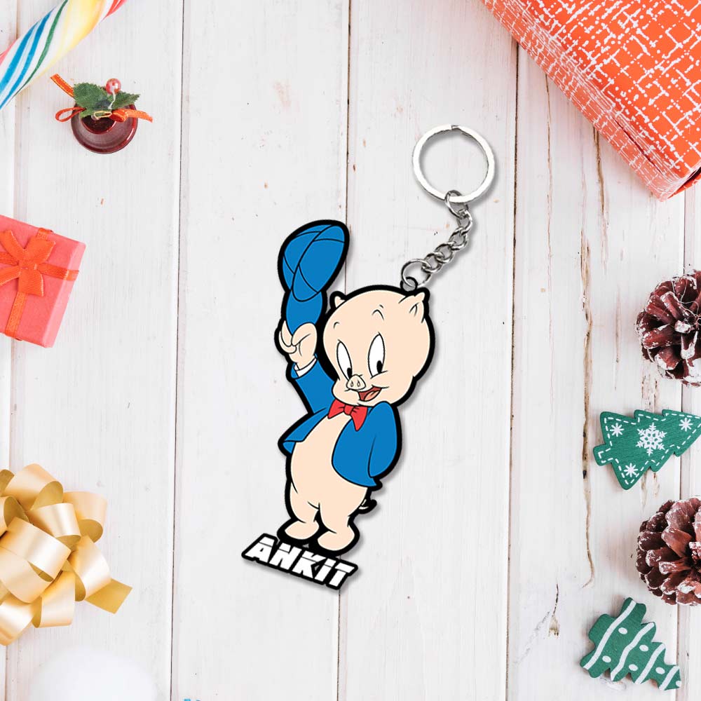 Looney Tunes Cartoons Characters Keychain With Name - love craft gift
