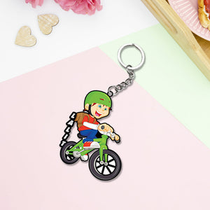 Cycle Keychain With Name: Cycle Keyrings | Love Craft Gifts
