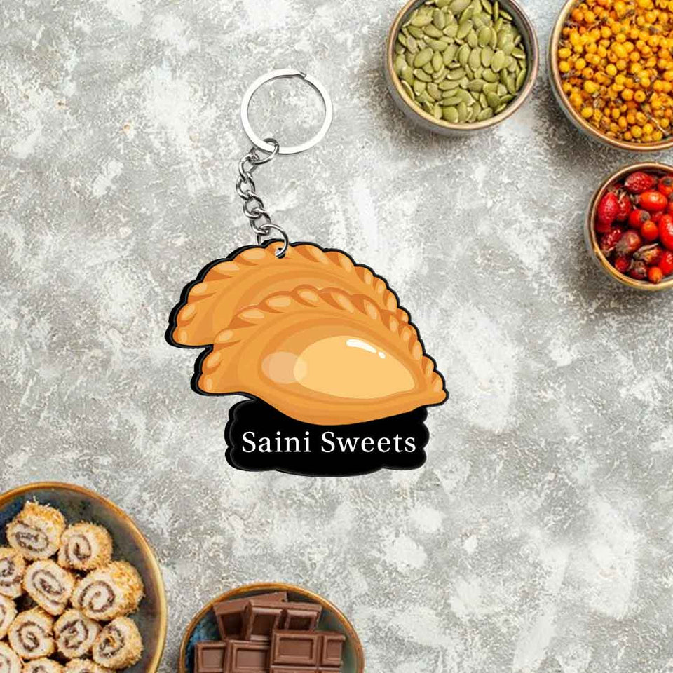 Customized Indian Sweets Keychain Or Keyring With Name