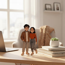 Personalized Couple Illustrated Art Table Stand – 5×9"