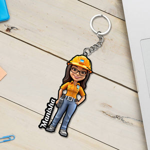Engineer Keychain For Women With Name | Love Craft Gifts
