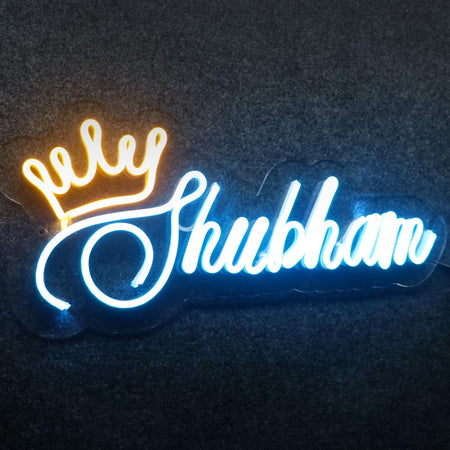 Customized Neon Name Light Frames With Crown