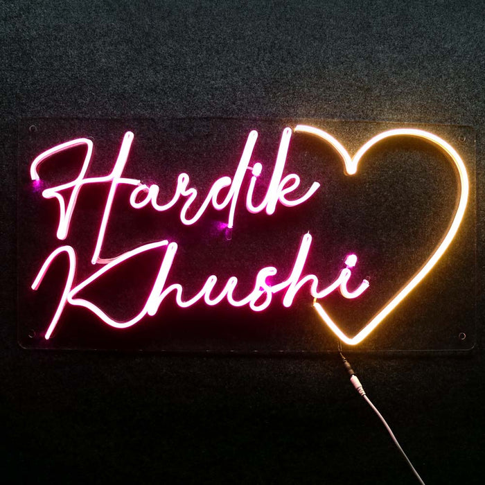 Customized Couple Neon Name Light Frames