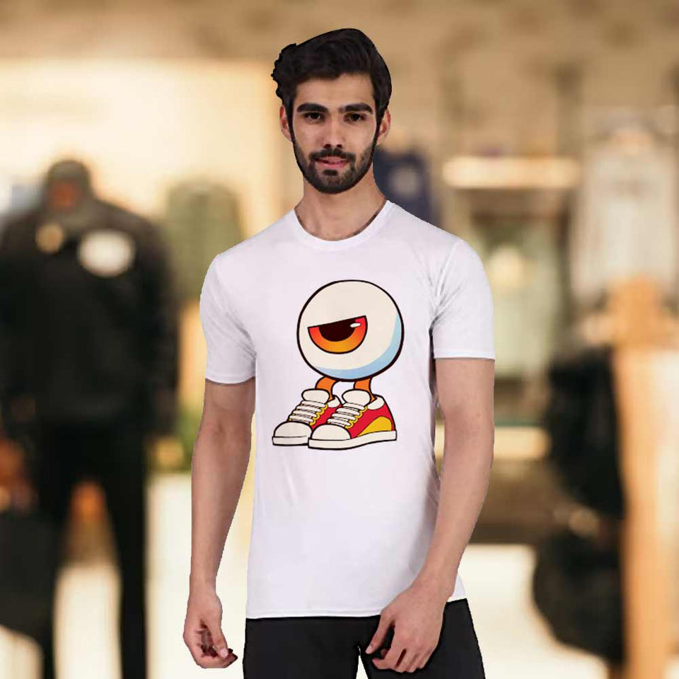 Men's White Cute Face T-Shirt | Love Craft Gifts
