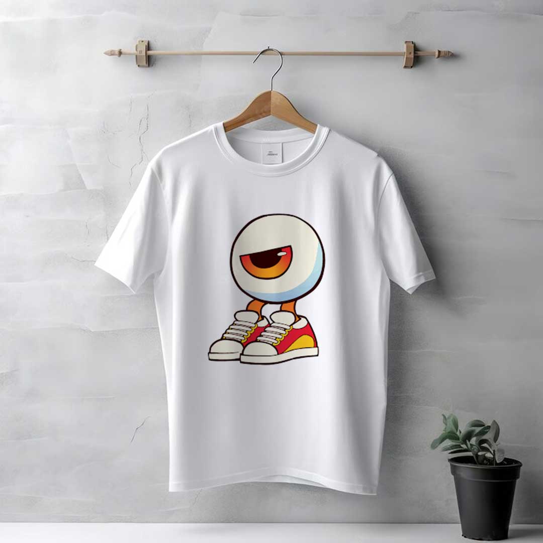 Men's White Cute Face T-Shirt | Love Craft Gifts