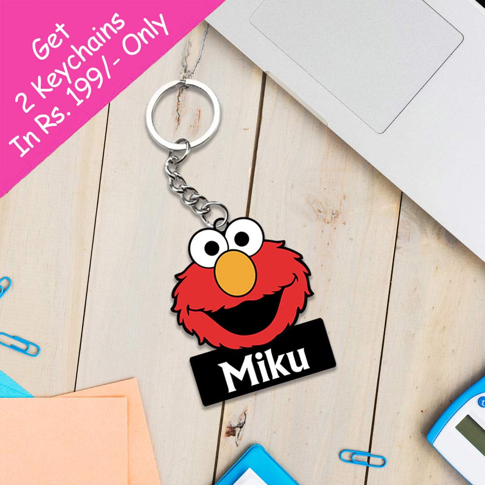 Cartoon Keychain With Name: Cartoon Keyring - love craft gift