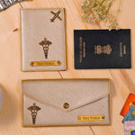 Personalized Passport Cover & Ladies Clutch Combo