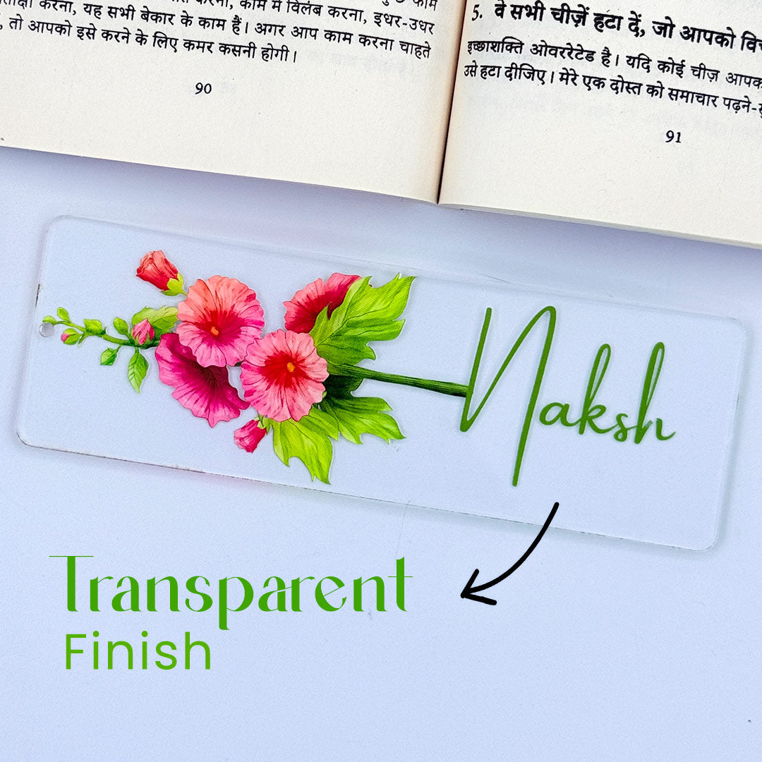Personalized Transparent Plant Flower Bookmark - 5 pcs-2x6 inches