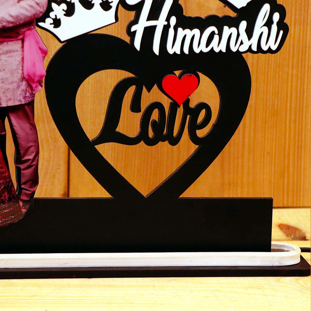 Married Couple Neon LED Photo Wooden Table Top | Love Craft Gifts