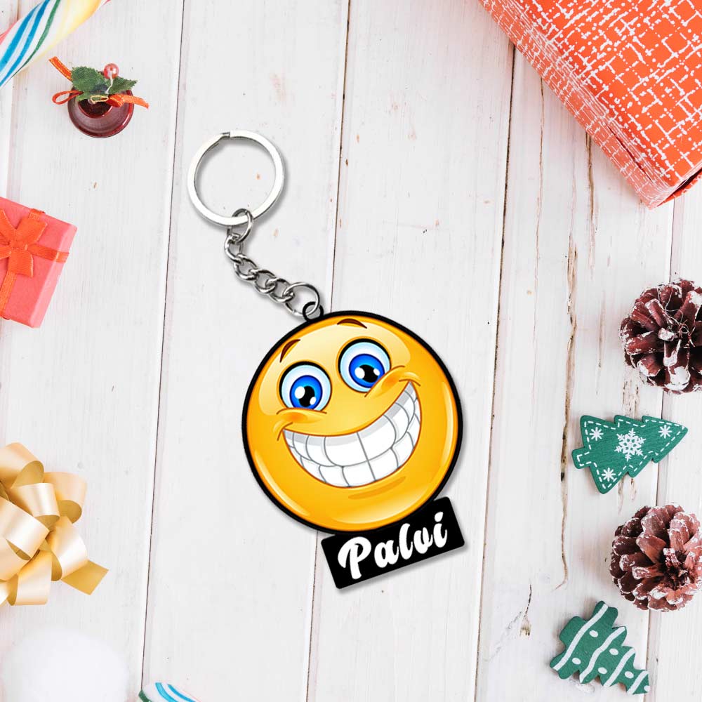 Emoji Keychain With Name: Emoji Keyring | Love Craft Gifts