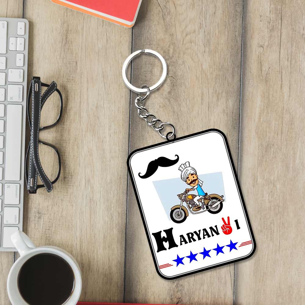 Haryanvi Logo Keychain | Best Haryanvi Keyrings | Love Craft Gifts