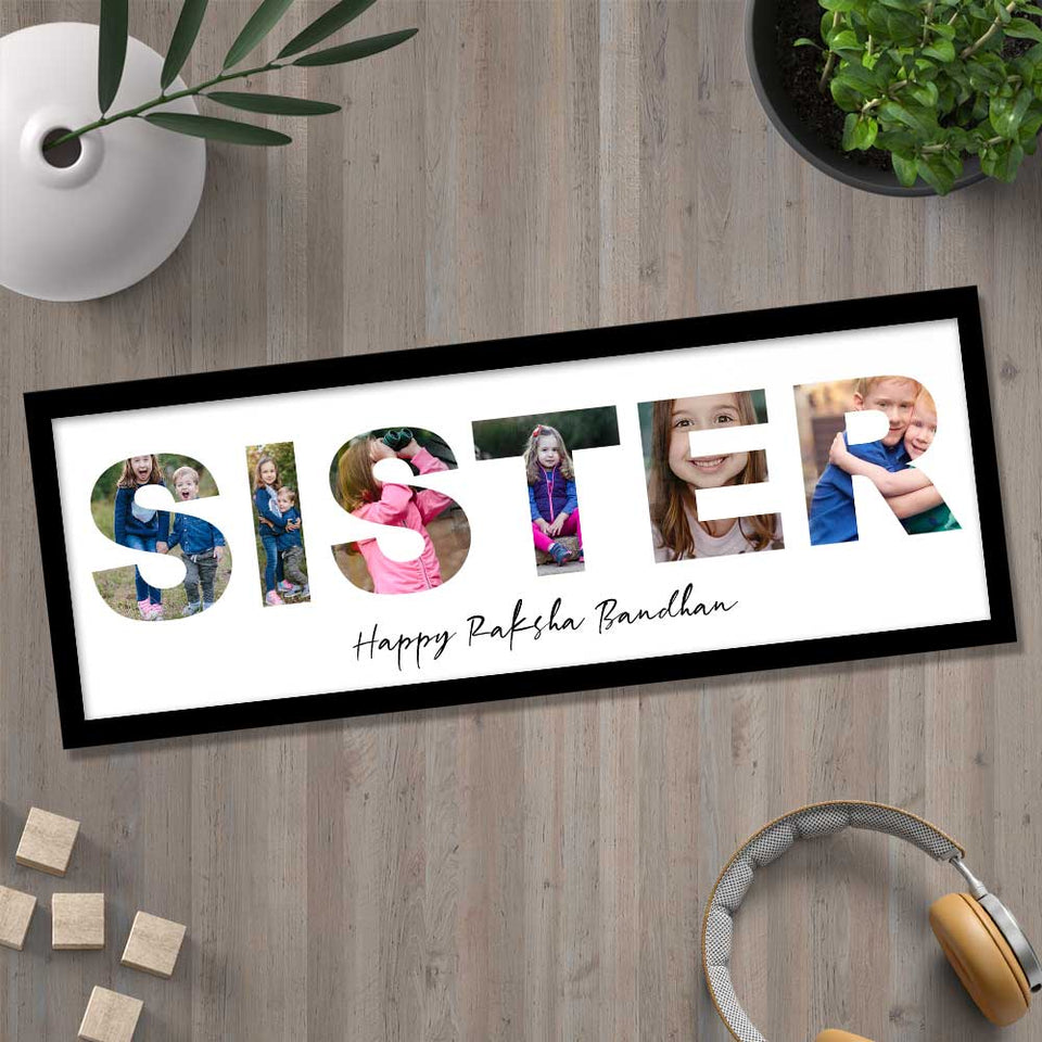 Photo Collage Frame -Best Rakhi Gift for Sister | Love Craft Gifts