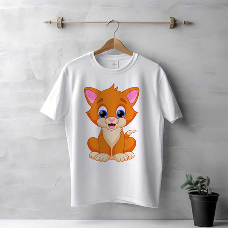 Men's White Little Cat T-Shirt | Love Craft Gifts