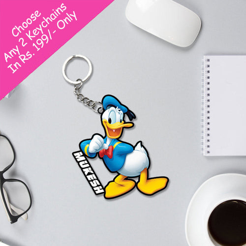 Mickey Mouse Characters Keychain Or Keyrings With Name | Love Craft Gifts