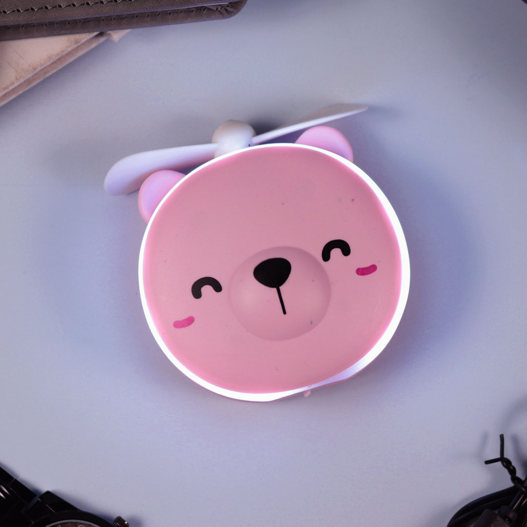 Personalized Cute Teddy Led Mirrors with Fan for Girls