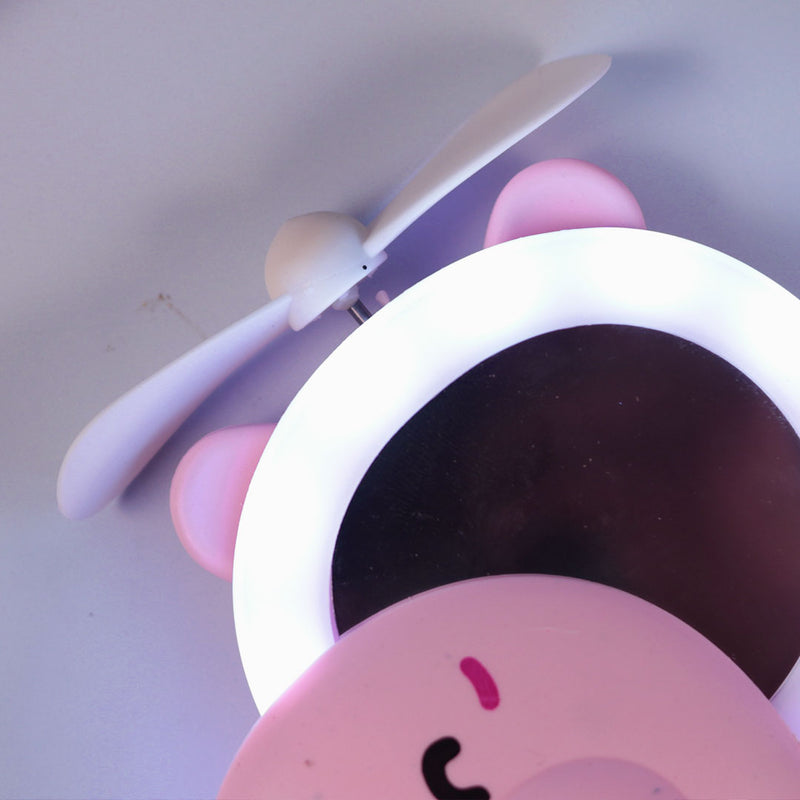 Personalized Cute Teddy Led Mirrors with Fan for Girls