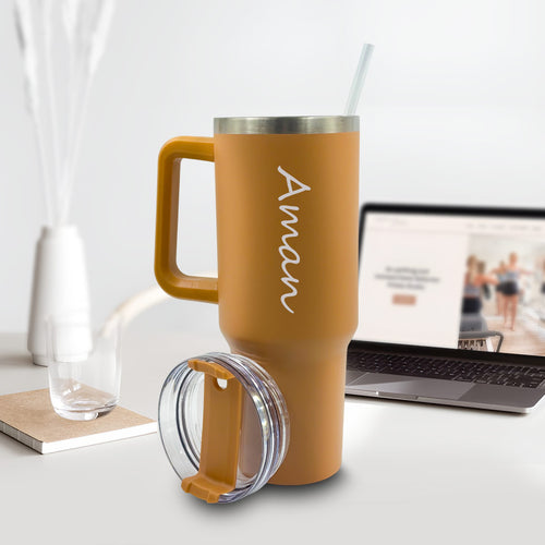 Personalized  Stainless Tumbler With Straw