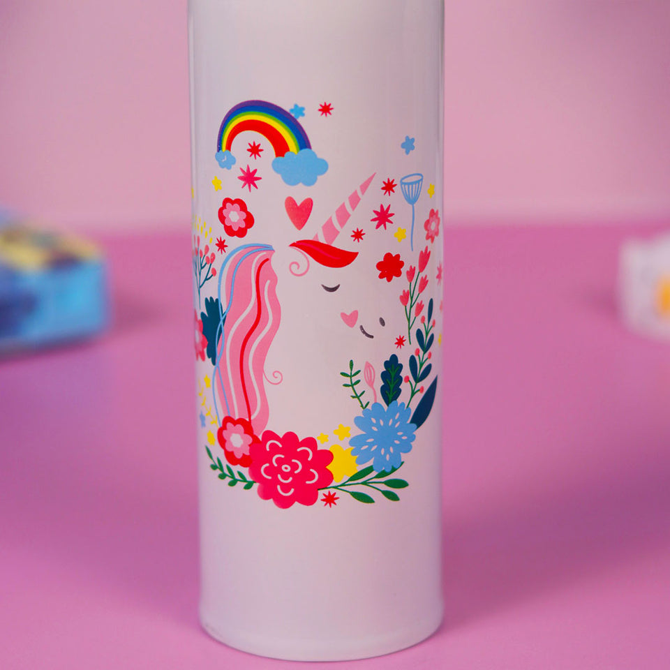 Unicorn Water Bottles for Kids -350 ML (WhitePink)