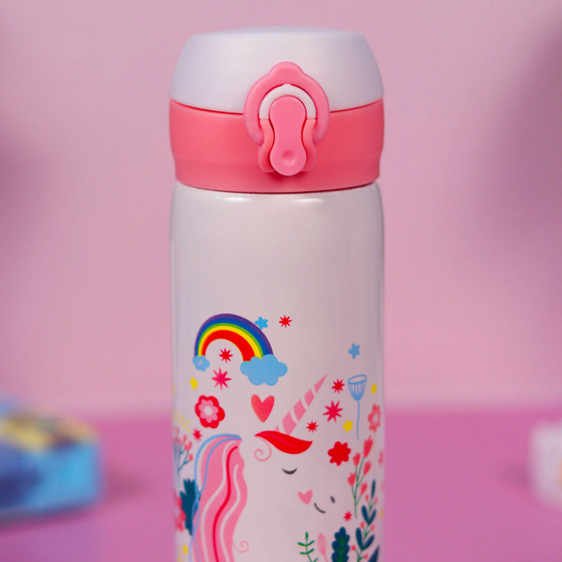 Unicorn Water Bottles for Kids -350 ML (WhitePink)