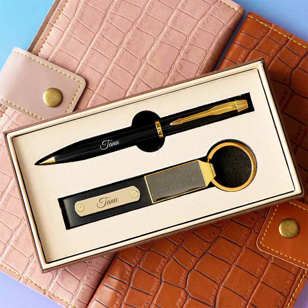 Customized Pen And Keychain Gift Set | Love Craft Gifts - love craft gift
