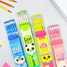 Personalized 12-Piece Pencil Set with Mini Erasers-Cute Panda Design
