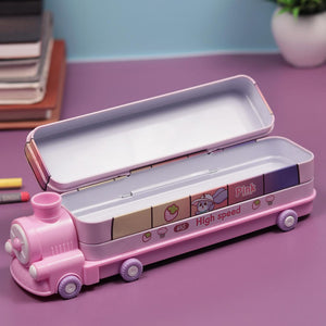 Metal Train Shape Geometry Box -Pink