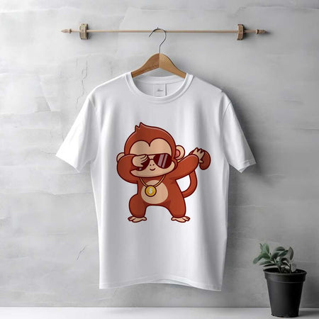 Men's White Dabbing Monkey T-Shirt | Love Craft Gifts