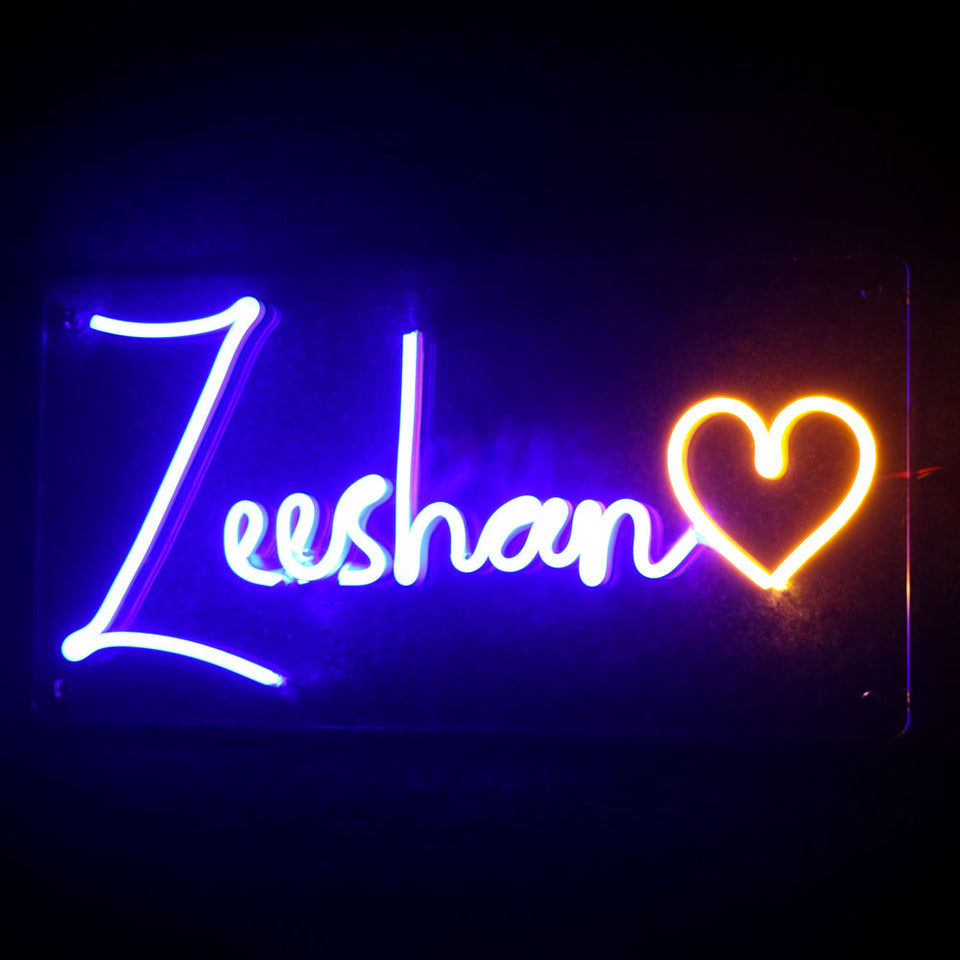 Customized Neon Name Light Frames With Heart