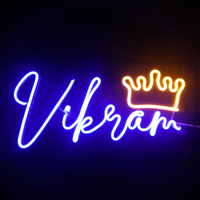 Customized Neon Name Light Frames With Crown