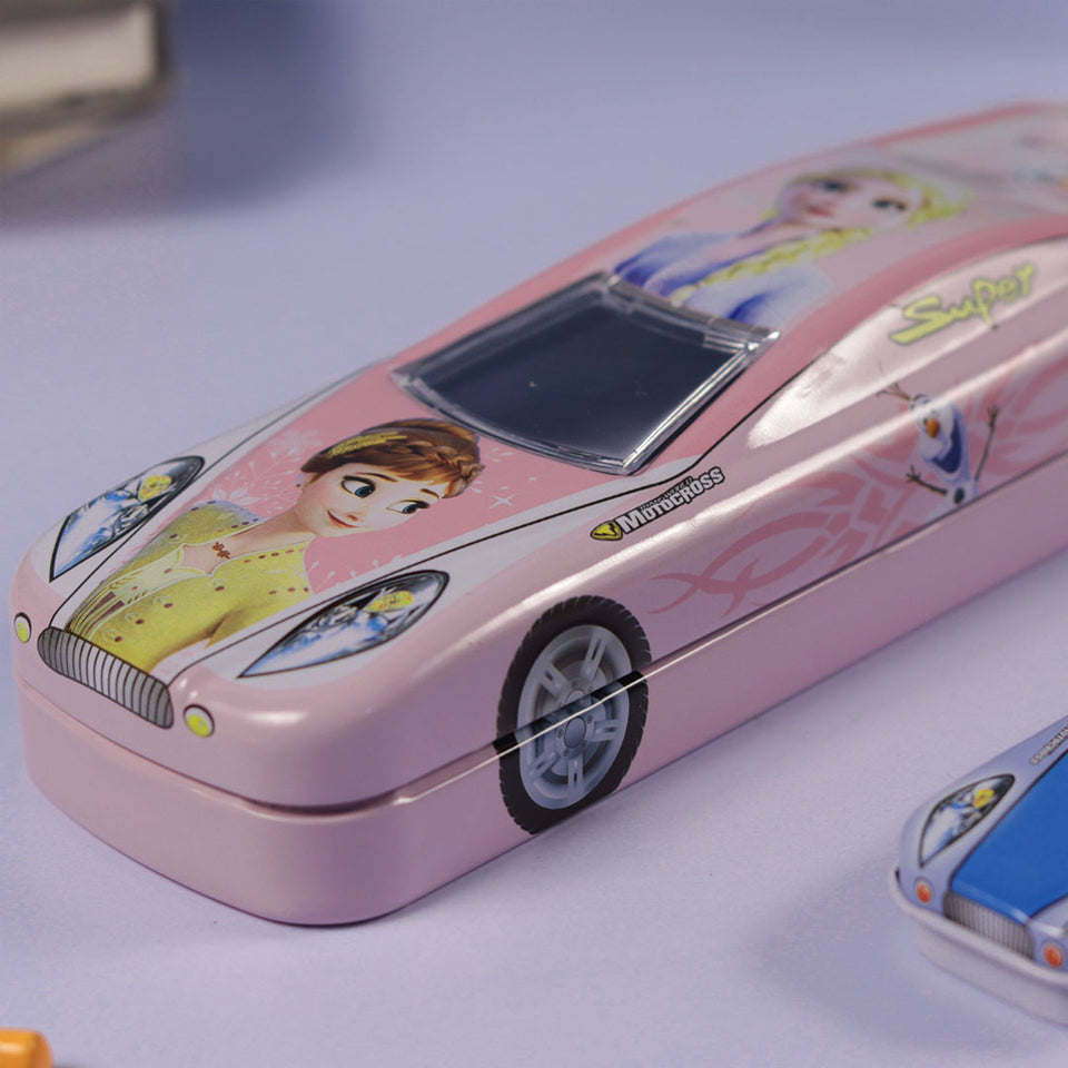 Car Shape Metal Geometry Box- Pink Color