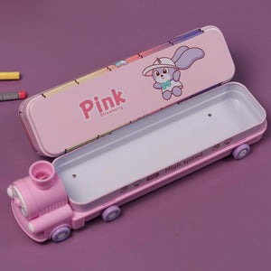 Metal Train Shape Geometry Box -Pink